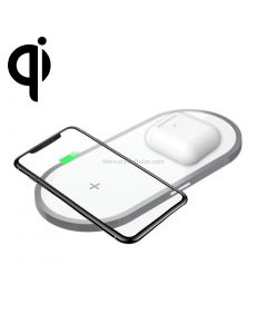 W31 2 in 1 QI Standard Dual Charge Wireless Charger for QI Standard Mobile Phone & AirPods 2