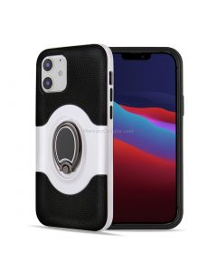 For iPhone 12 5.4 inch Dual Layer TPU+PC Hybrid Armor Shockproof Case with 360 Degree Rotating Metal Ring Holder