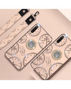 For Xiaomi CC9E/A3 Fashion Clock Pattern Rhinestone Mobile Phone Shell with Bracket / Hand Rope / Lanyard