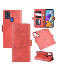 For Galaxy A21S Dual-side Magnetic Buckle Horizontal Flip Leather Case with Holder & Card Slots & Wallet