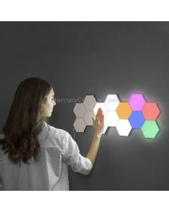 Touch-sensitive Honeycomb Quantum Lamp Assembly Combination Background Aisle Wall Lamp, Color:6pcs(Red, Green, Blue, Yellow, Pink and White)