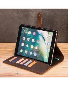 CF2007 For iPad Pro 9.7 inch Retro Crazy Horse Texture Buckle Multifunctional Tablet PC Protective Leather Case with Bracket & Card Slots & Pen Slot